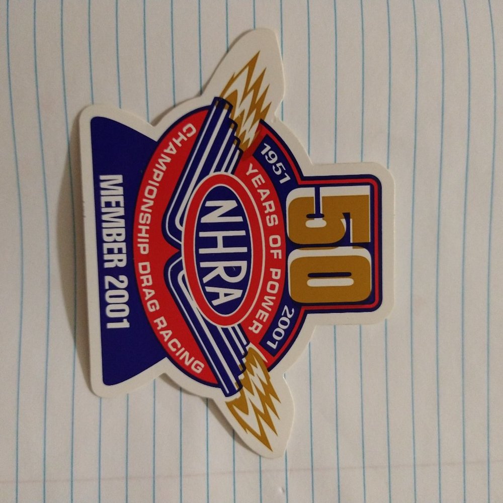 NHRA 50 years of power sticker